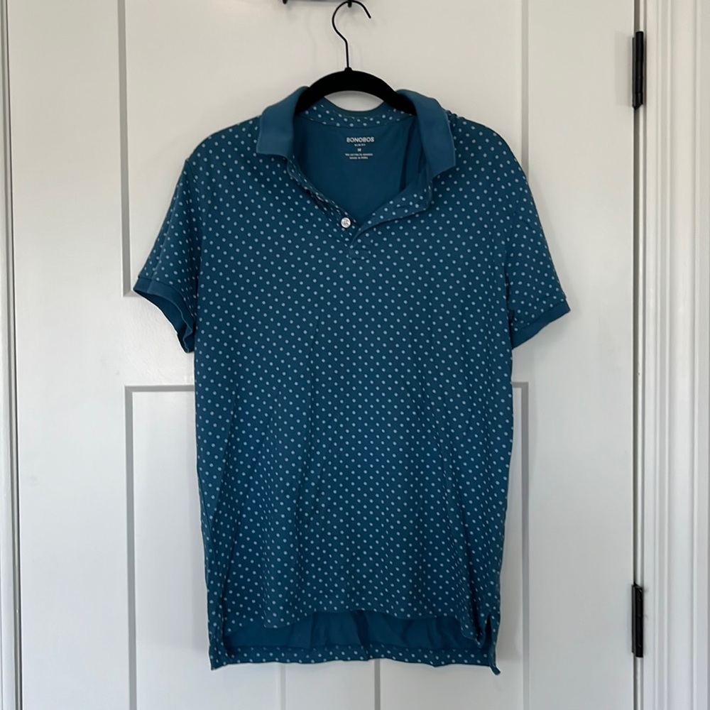 Bonobos Blue Flower Men’s Polo Size M